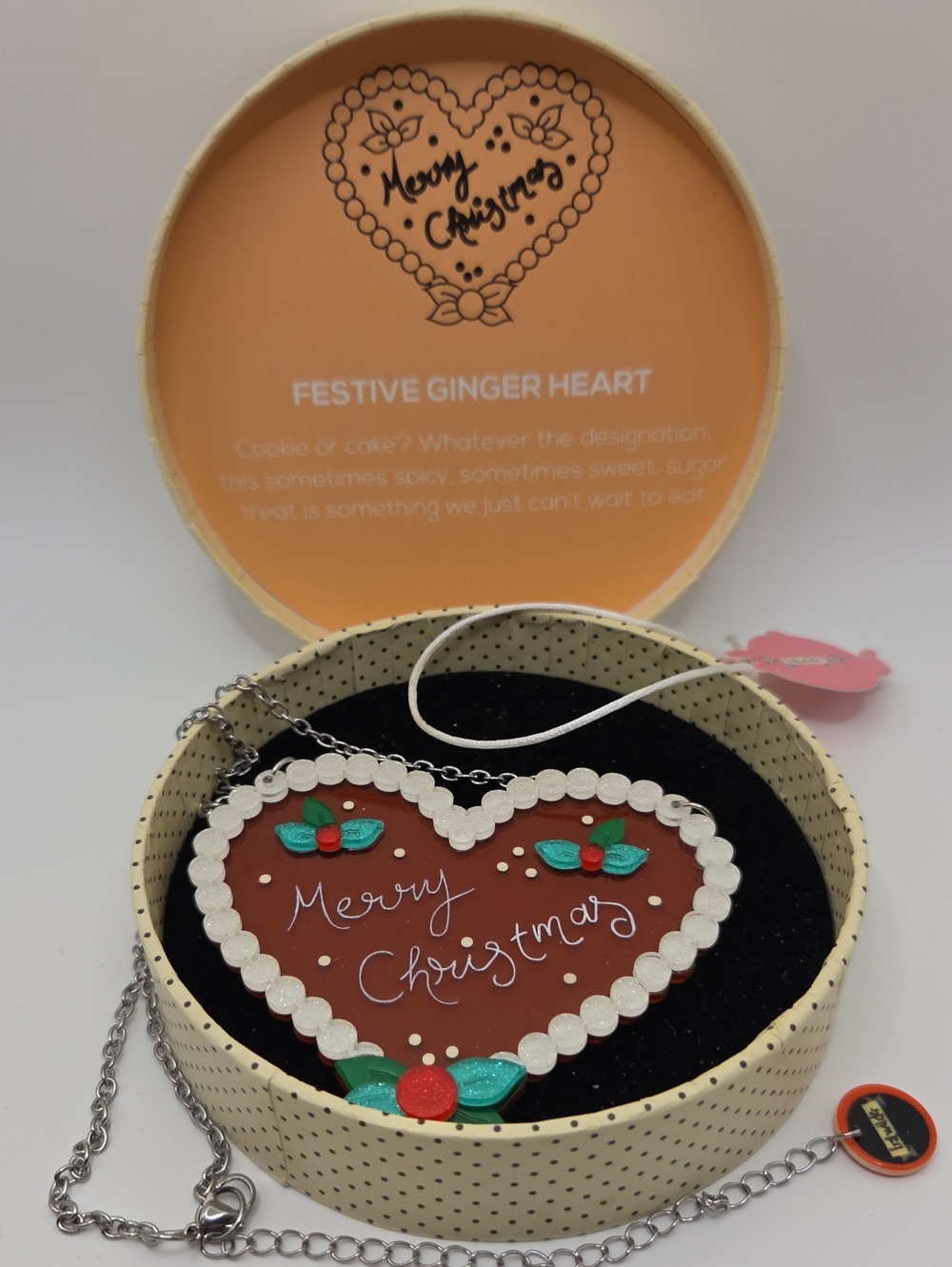 Erstwilder Festive Ginger Heart Necklace